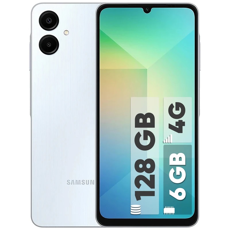 گوشی موبایل سامسونگ مدل Galaxy A06 دو سیم کارت ظرفیت 128 گیگابایت و رم 6 گیگابایت گوشی موبایل سامسونگ مدل Galaxy A06 دو سیم کارت ظرفیت 128 گیگابایت و رم 6 گیگابایت