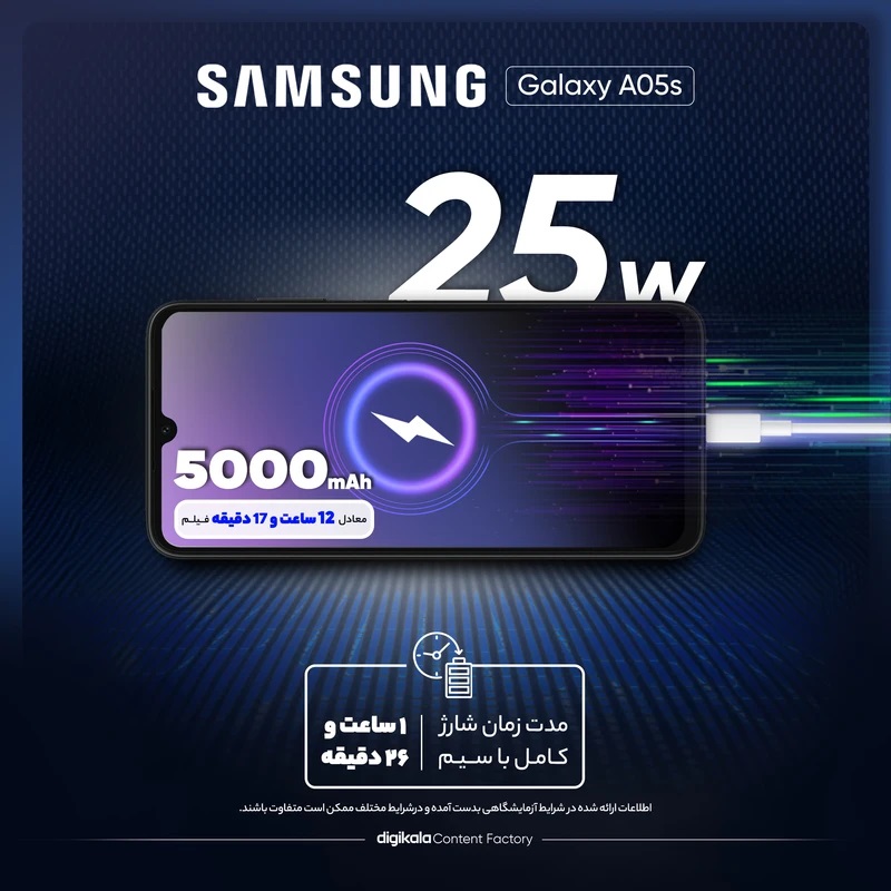 گوشی موبایل سامسونگ مدل Galaxy A05s دو سیم کارت ظرفیت 128 گیگابایت و رم 4 گیگابایت گوشی موبایل سامسونگ مدل Galaxy A05s دو سیم کارت ظرفیت 128 گیگابایت و رم 4 گیگابایت