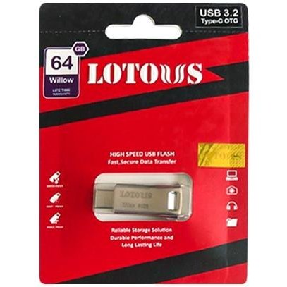 فلش لوتوس مدل WILLOW Type-C ظرفیت 64 گیگابایت