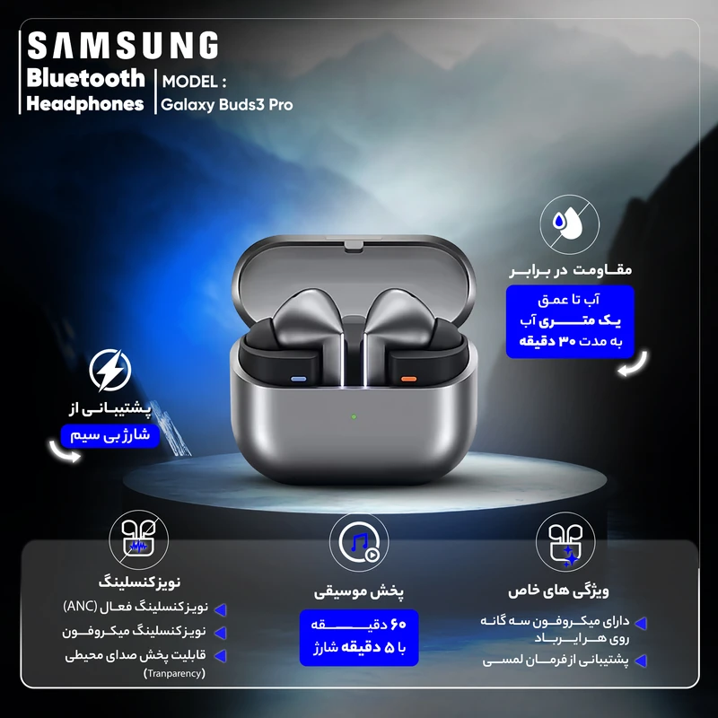 هدفون بلوتوثی سامسونگ مدل Galaxy Buds3 Pro_14