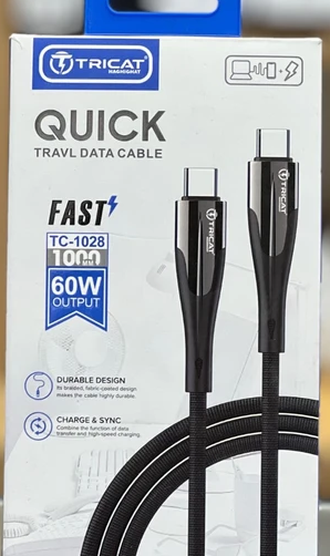 کابل شارژر دوسر تایپ سی تریکت TRICAT TC_1028