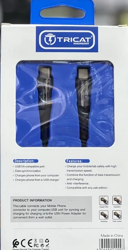 کابل شارژر دوسر تایپ سی تریکت TRICAT TC_1028
