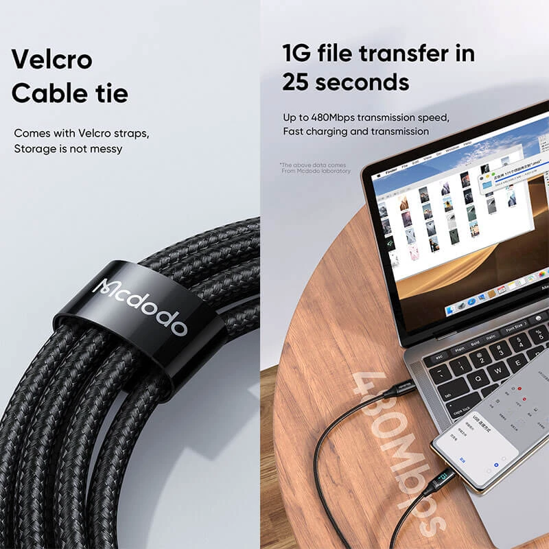 کابل USB-C مک دودو مدل Digital HD 100W PD Fast Charge کابل USB-C مک دودو مدل Digital HD 100W PD Fast Charge