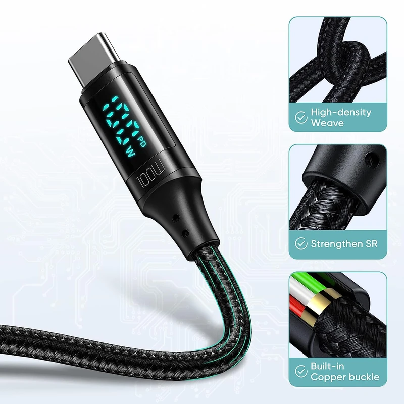 کابل USB-C مک دودو مدل Digital HD 100W PD Fast Charge کابل USB-C مک دودو مدل Digital HD 100W PD Fast Charge